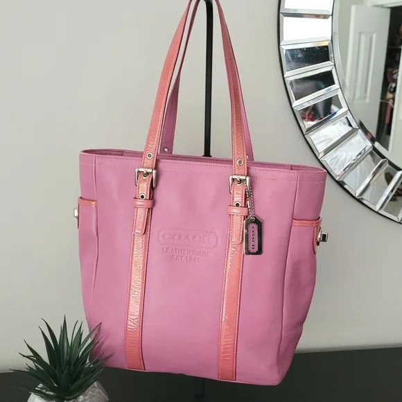 Coach | Bags | Coach Vintage Pink Leather Tote Bag | Poshmark